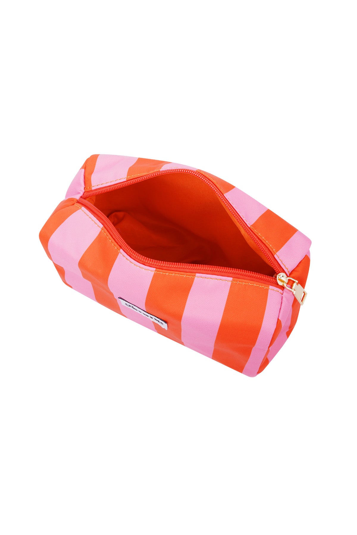 Make-up bag large stripes - Orange pink