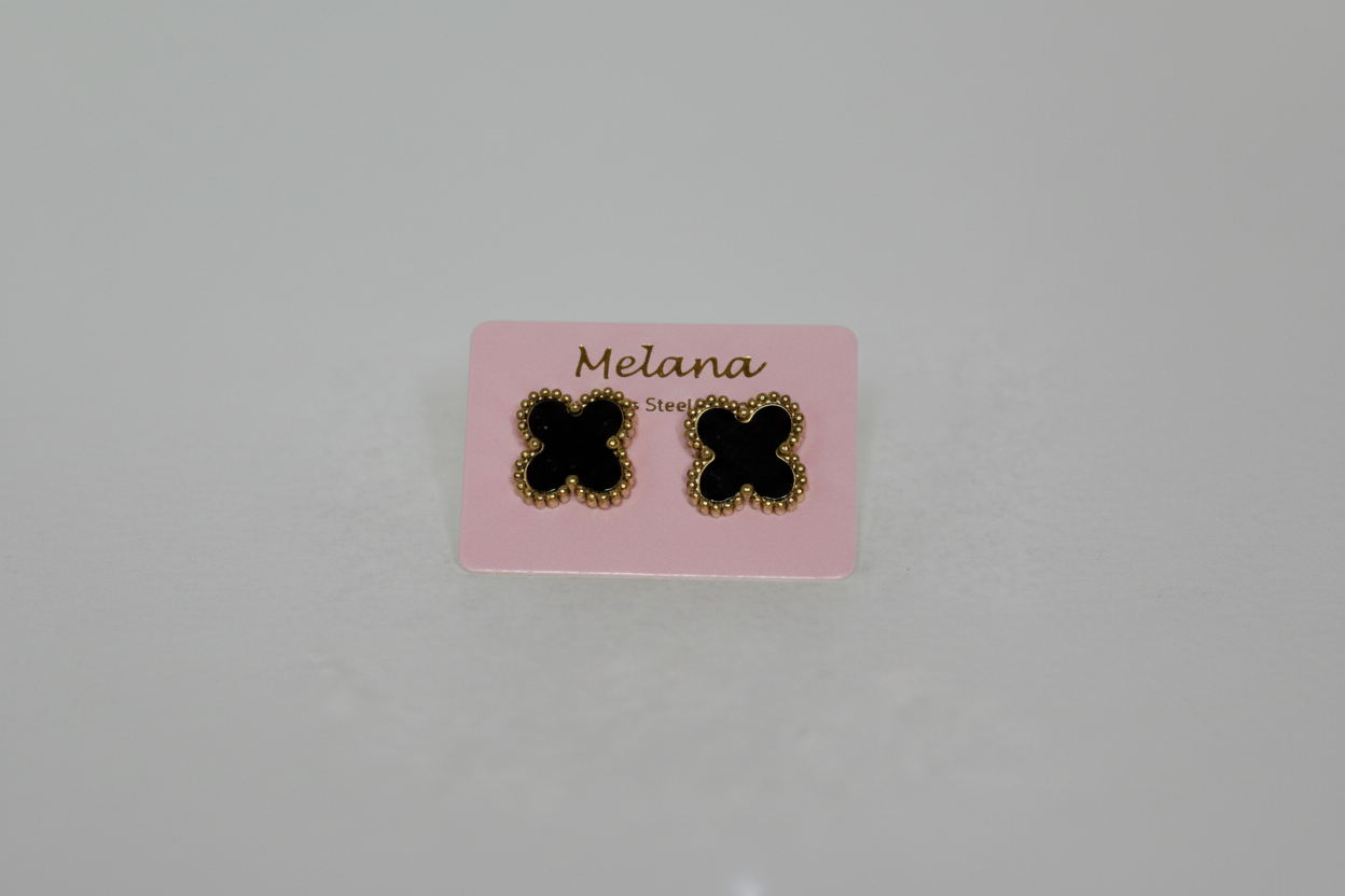 Earrings Elodie Black Gold