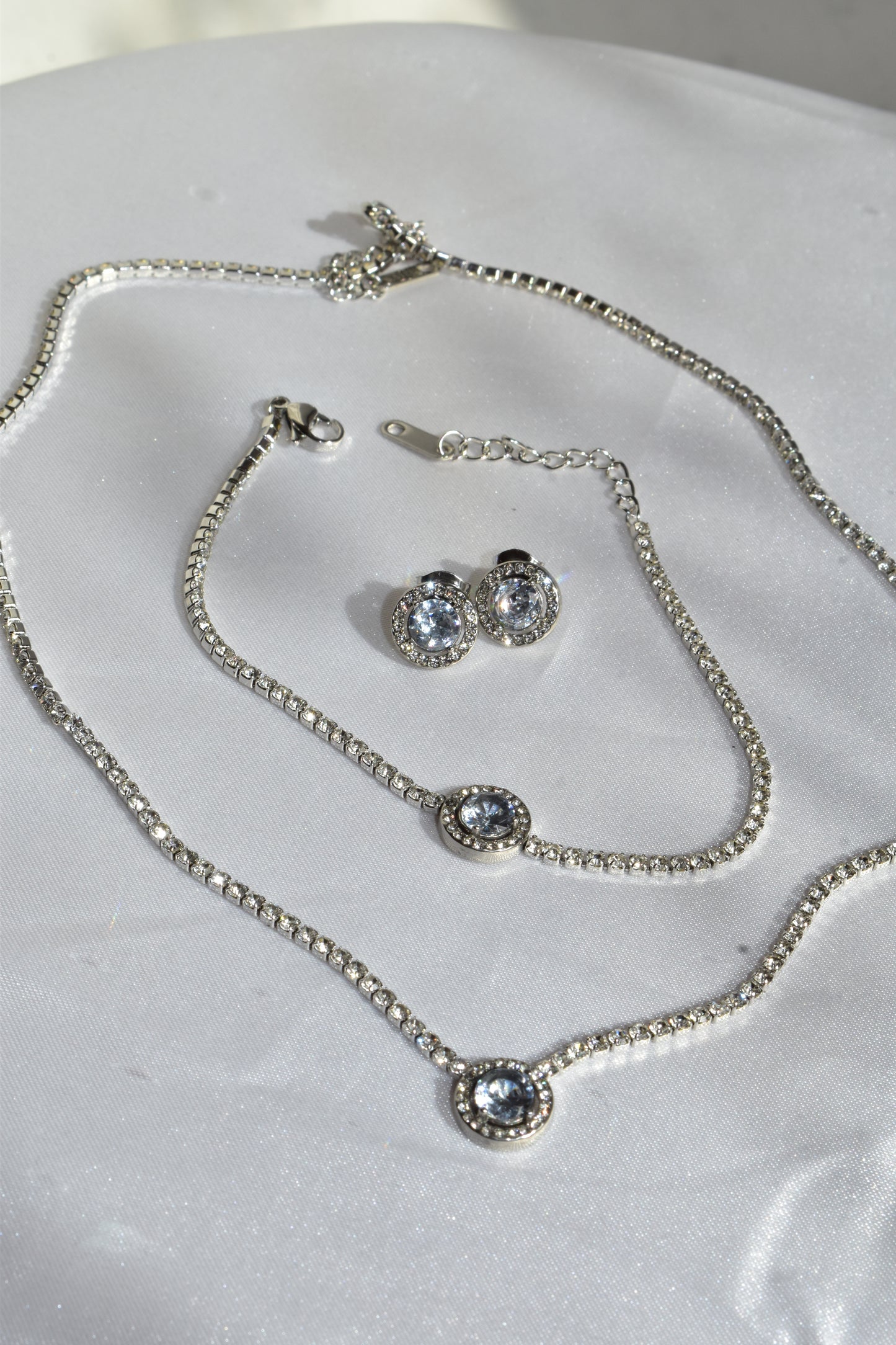 3-Piece Set Shiny Circle Silver