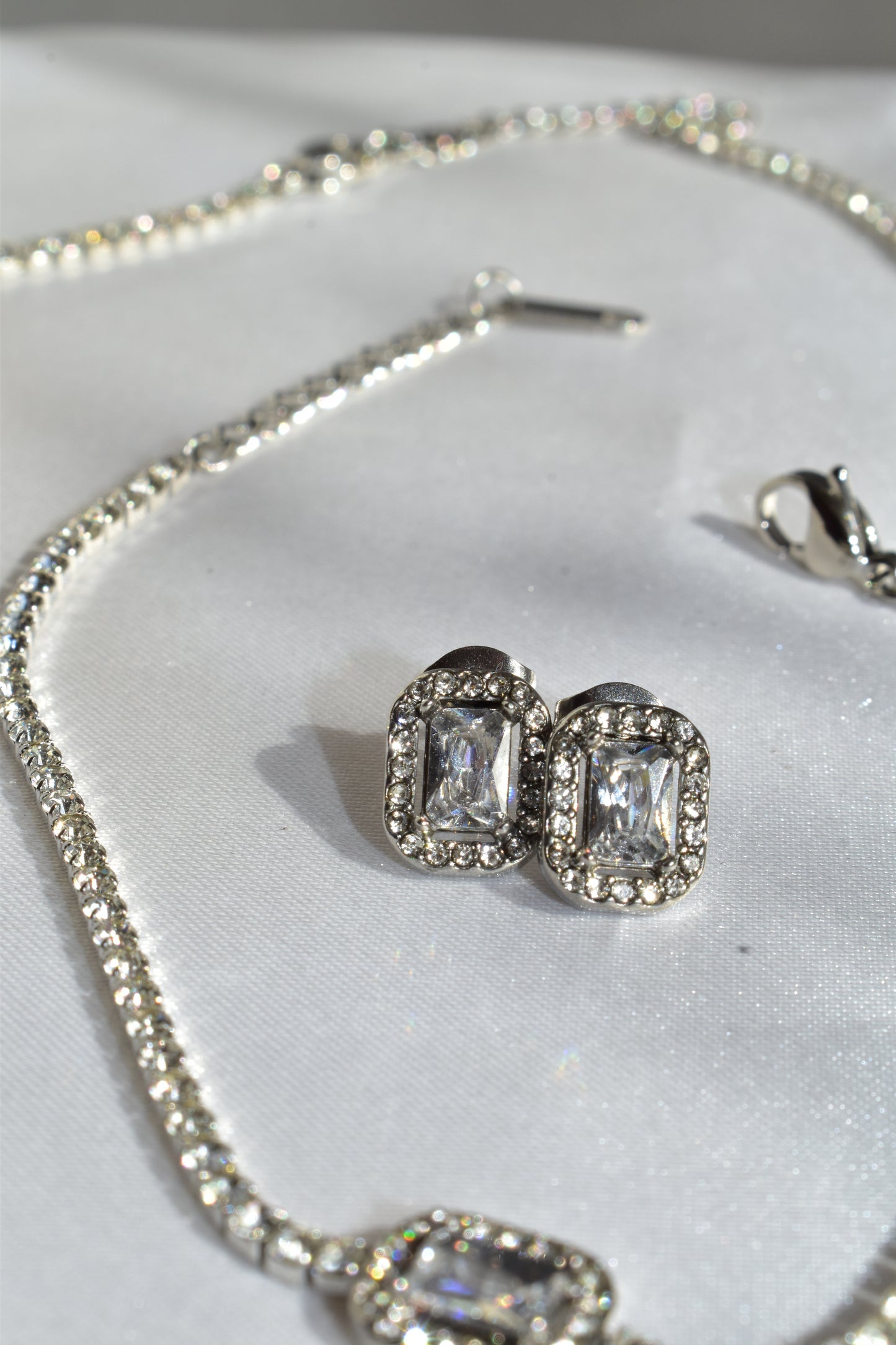 3-Piece Set Shiny Rectangle Silver