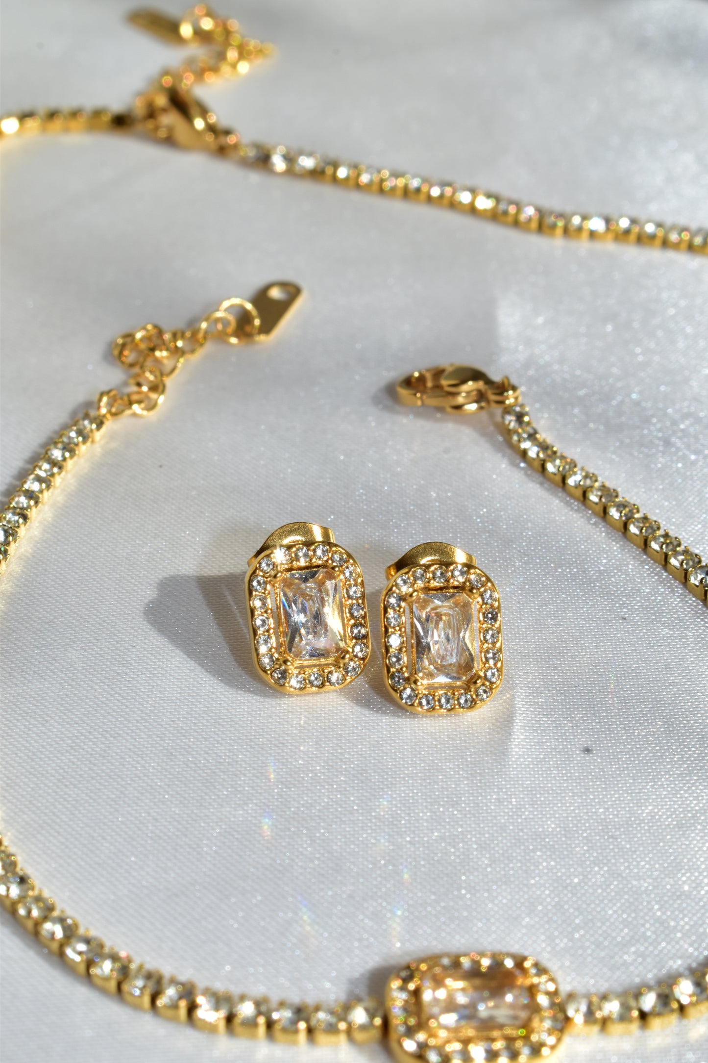 3-Piece Set Shiny Rectangle Gold