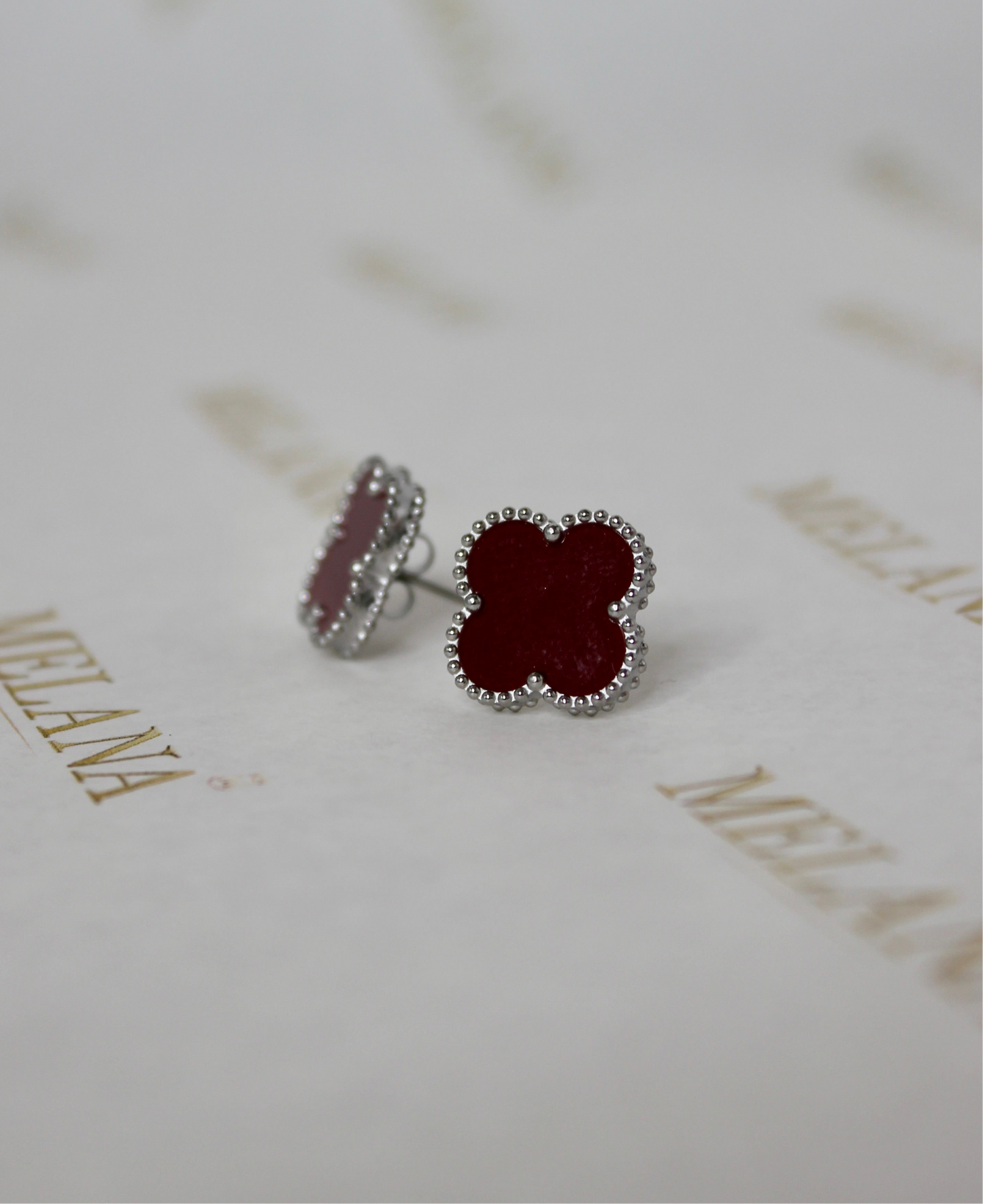 Earrings Elodie Bordeaux Silver