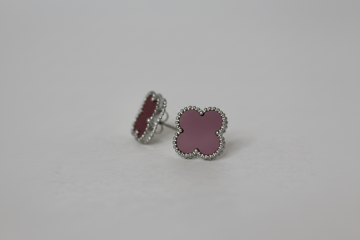 Earrings Elodie Bordeaux Silver