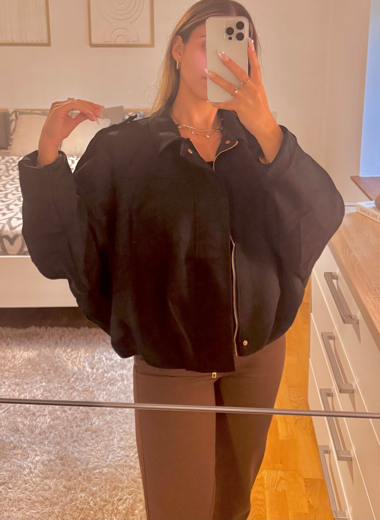 Black Pilot Jacket (Oversize)