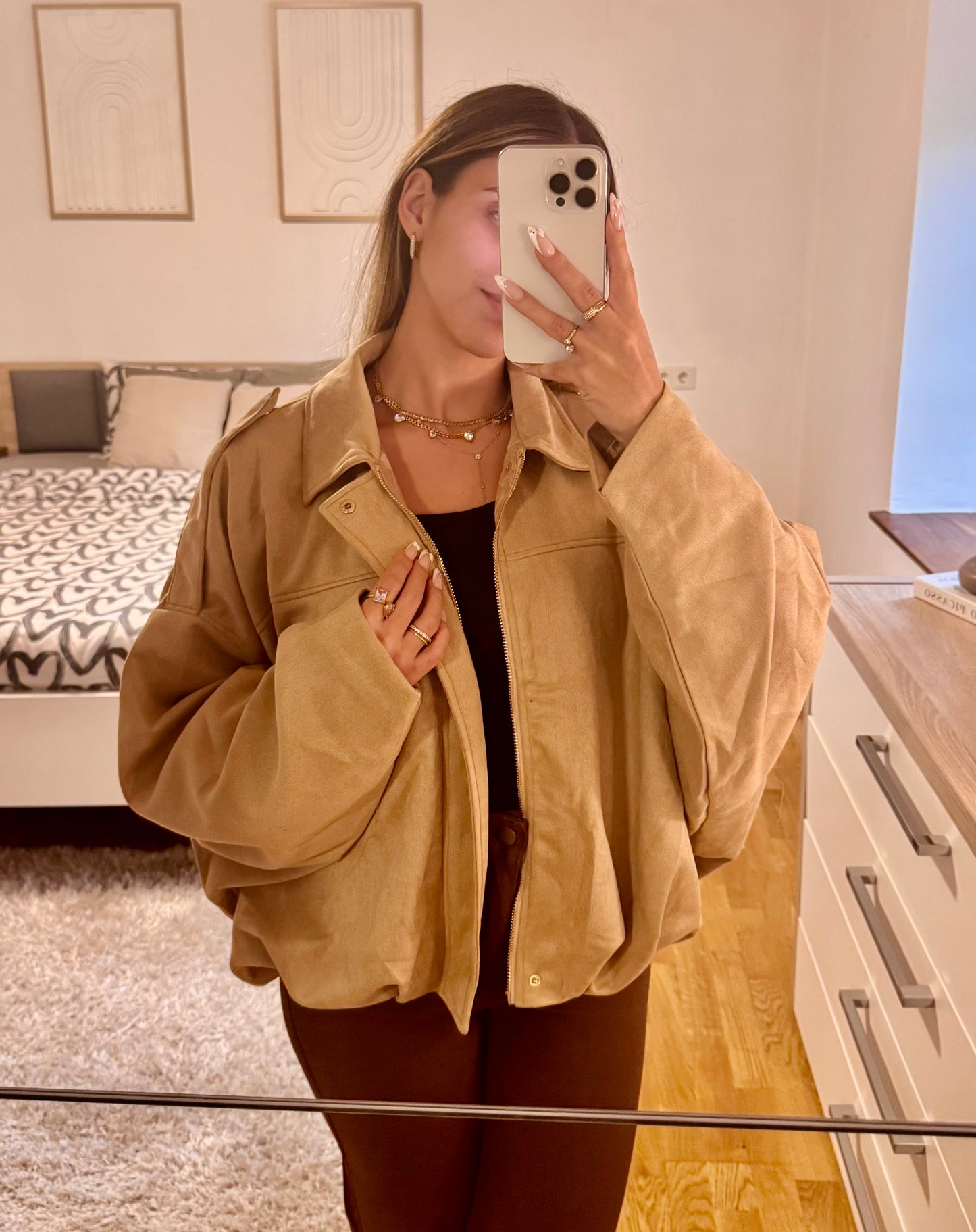 Beige Pilot Jacket (Oversize)