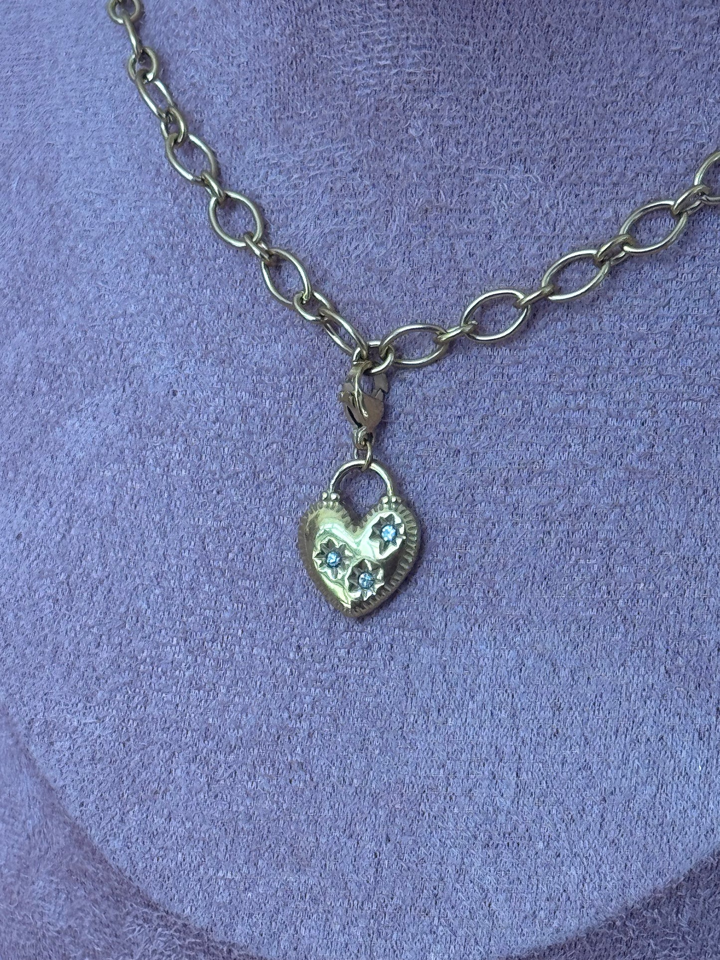Charm: Heart with Zirconia Stones