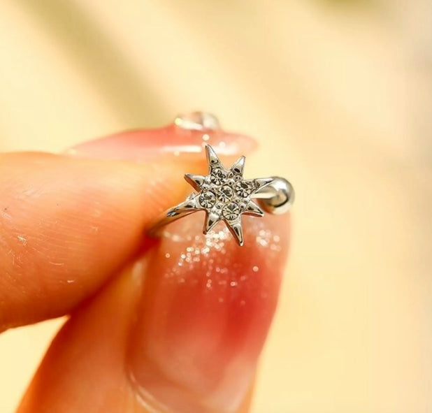 Earcuff Jewel Star Silver
