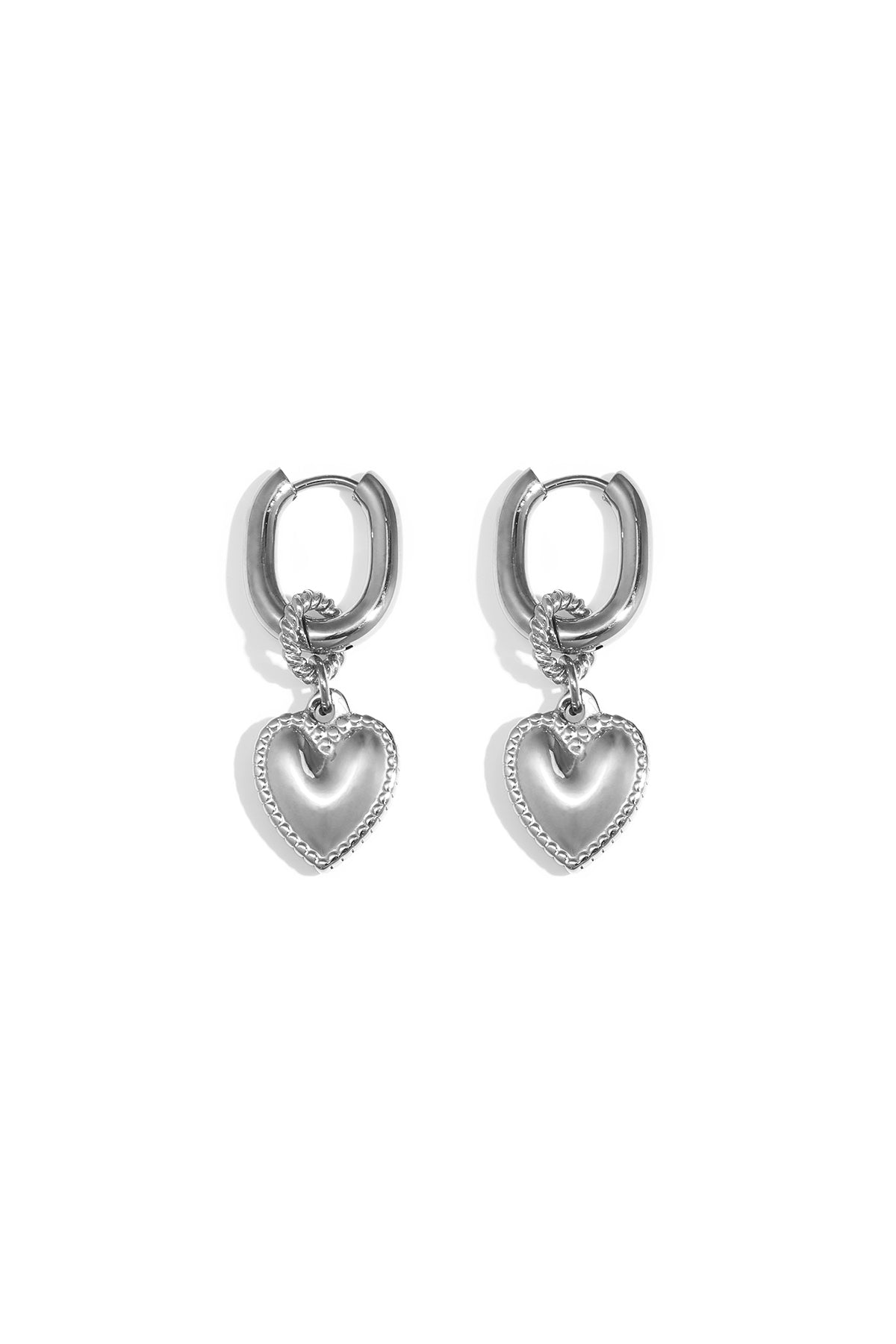 Stainless Steel Drop Earrings Heart Simple Simple Series Women's jewelry