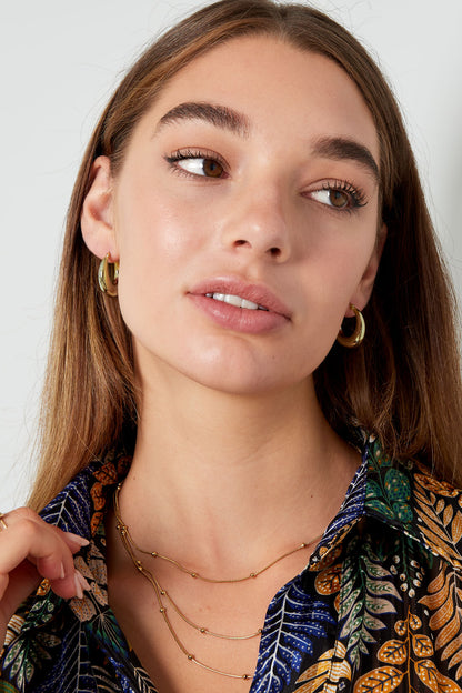 Earrings classy round - Silver Color color