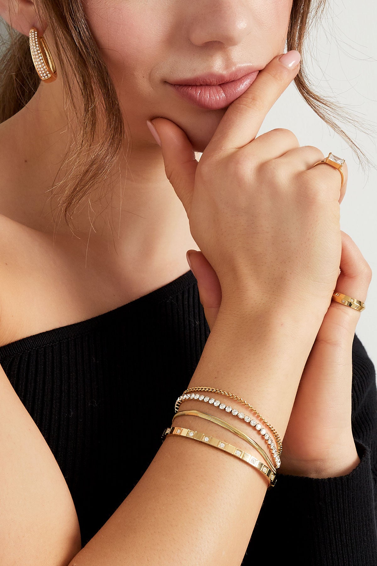 bracelet double layer of stones