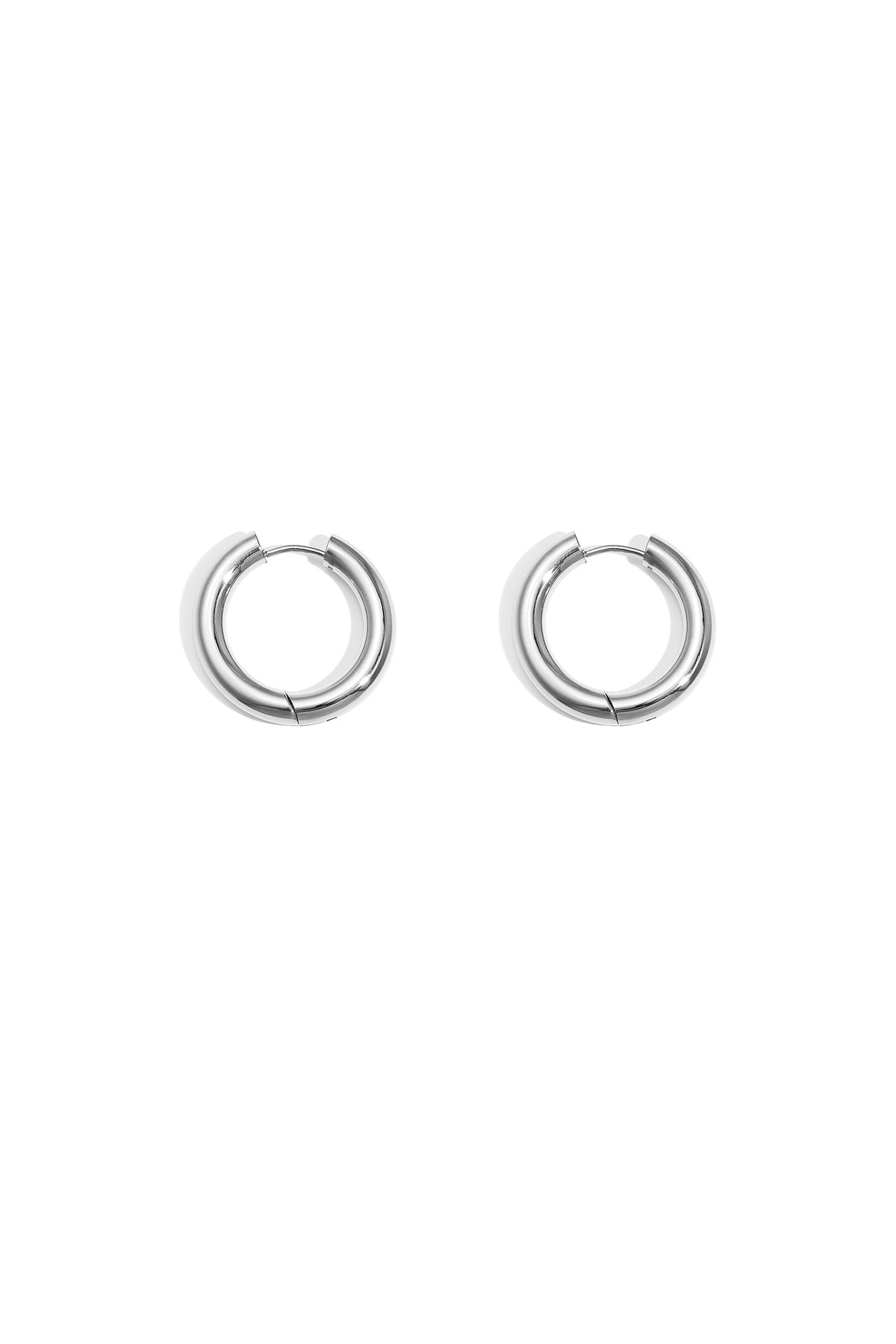 Basic hoop earrings - large Stainless Steel