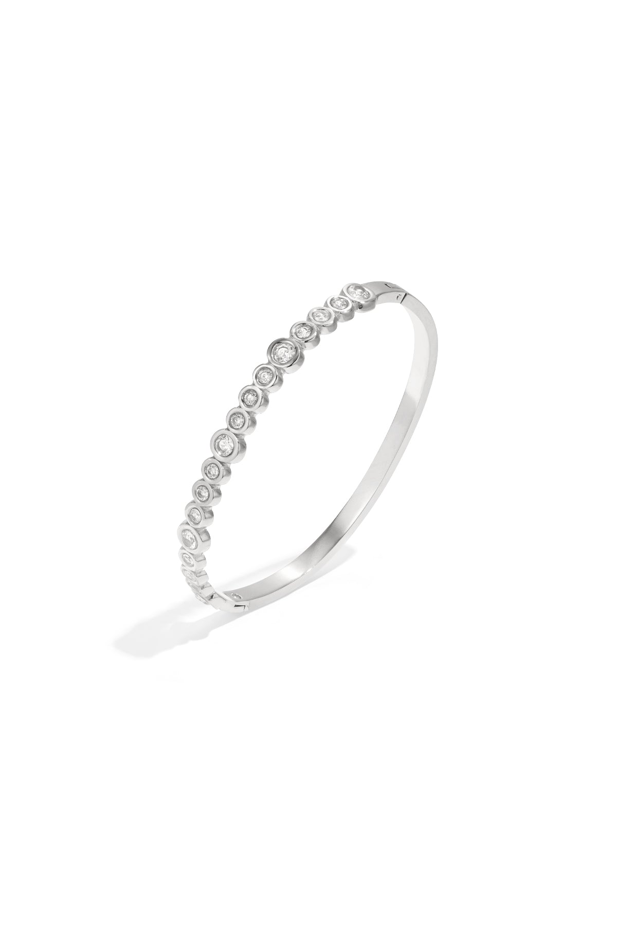Bangle bracelet round stones