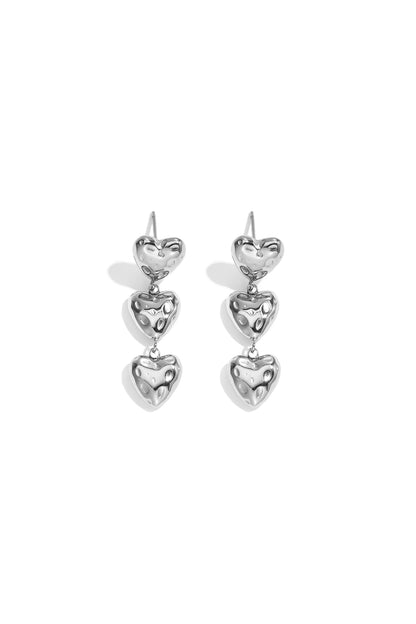 Stainless Steel Drop Earrings Heart Simple Daily Simple Series Women's jewelry