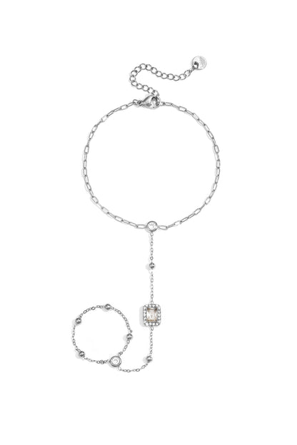 Handchain with framed statement stone