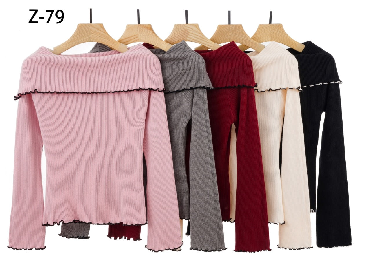 Pull Col Bardot À Bordures Bicolores