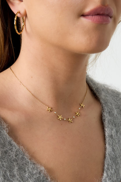 14K Gold Plated Stainless Steel Pendant necklaces Flower Simple Daily Simple Series Women's jewelry