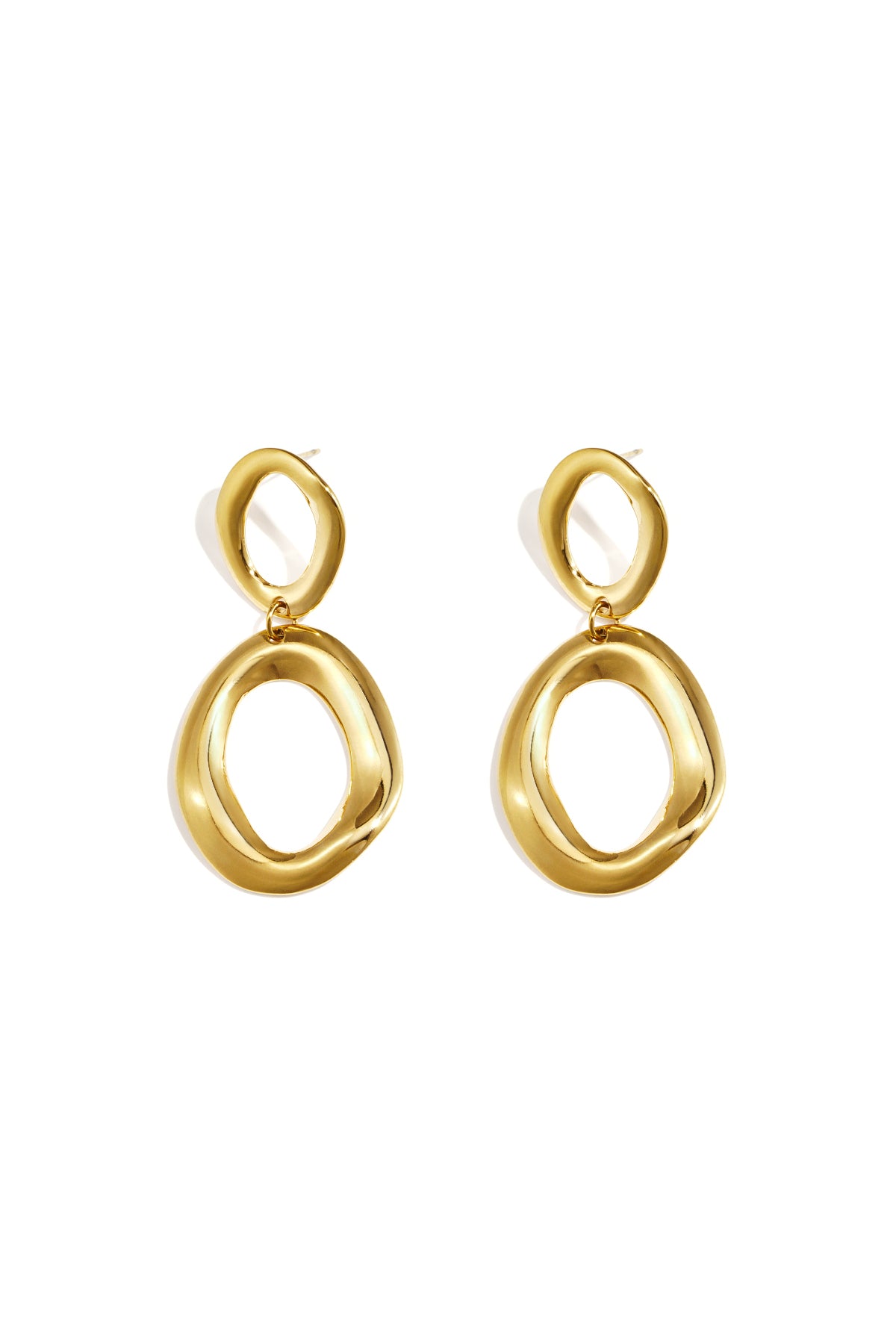 Statement earrings with organic rings