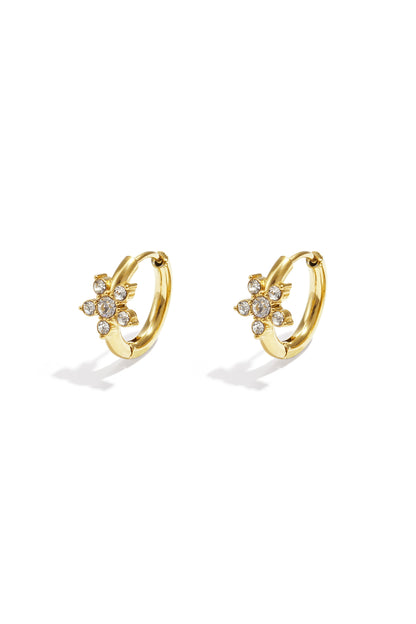 Stainless Steel Hoop Earrings Flower Casual Daily Simple Series Women's jewelry