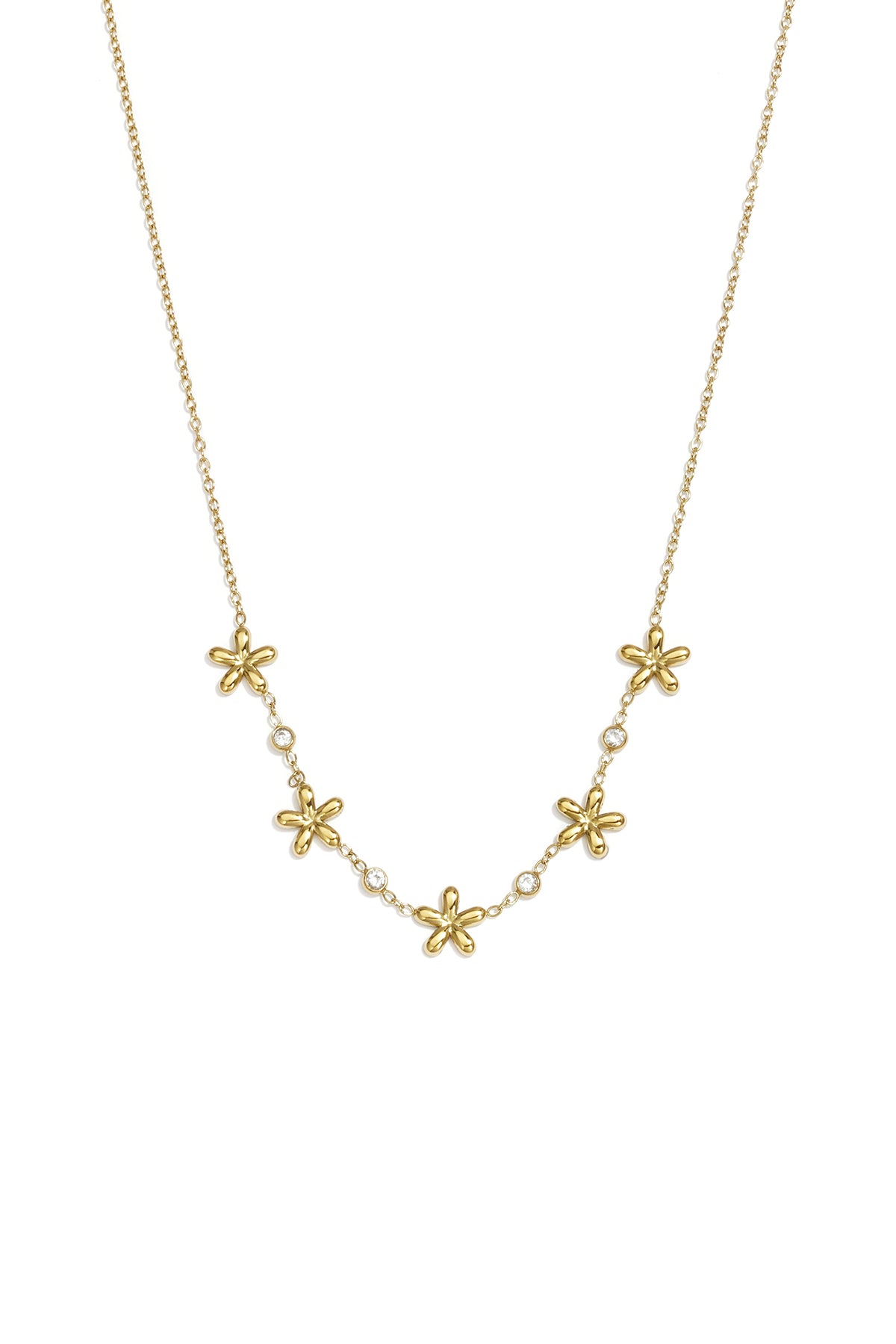 14K Gold Plated Stainless Steel Pendant necklaces Flower Simple Daily Simple Series Women's jewelry