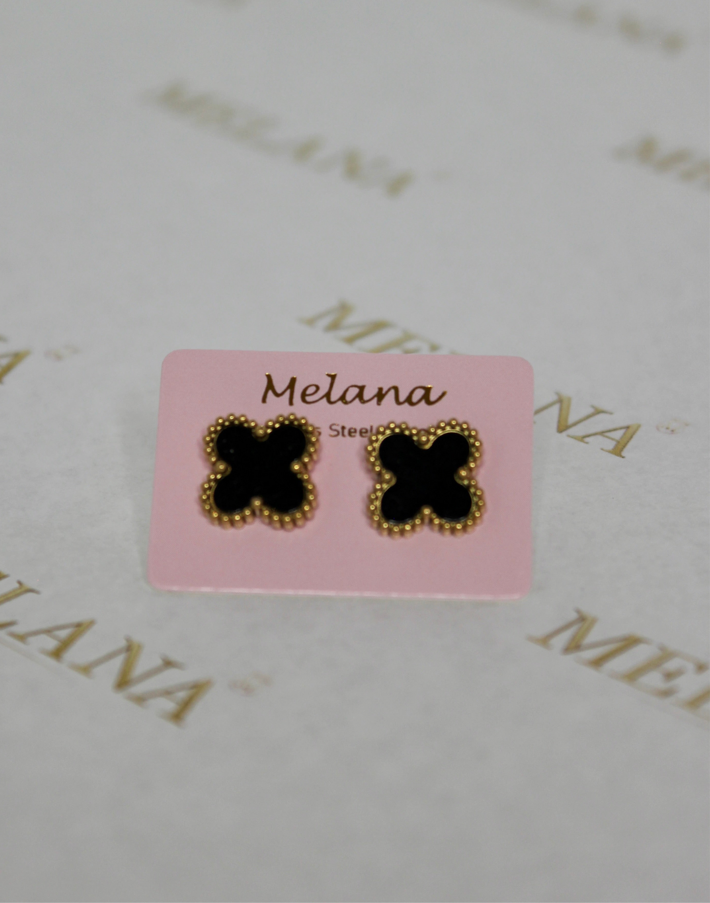 Earrings Elodie Black Gold