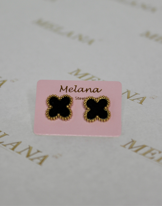 Earrings Elodie Black Gold