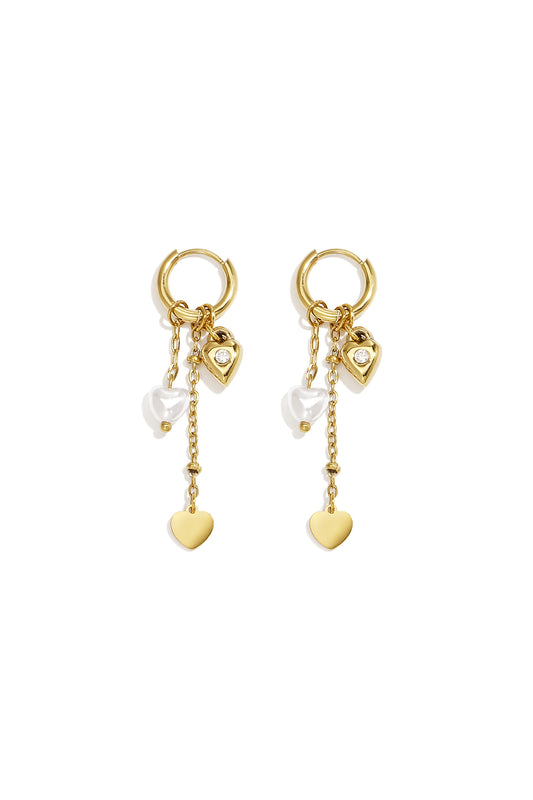 Stainless Steel Dangle Earrings Heart Simple Daily Simple Series Women's jewelry