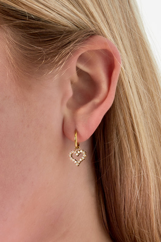 Rhinestone heart Earring