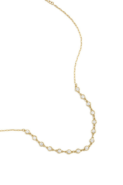 Necklace with round cubic zirconia stones