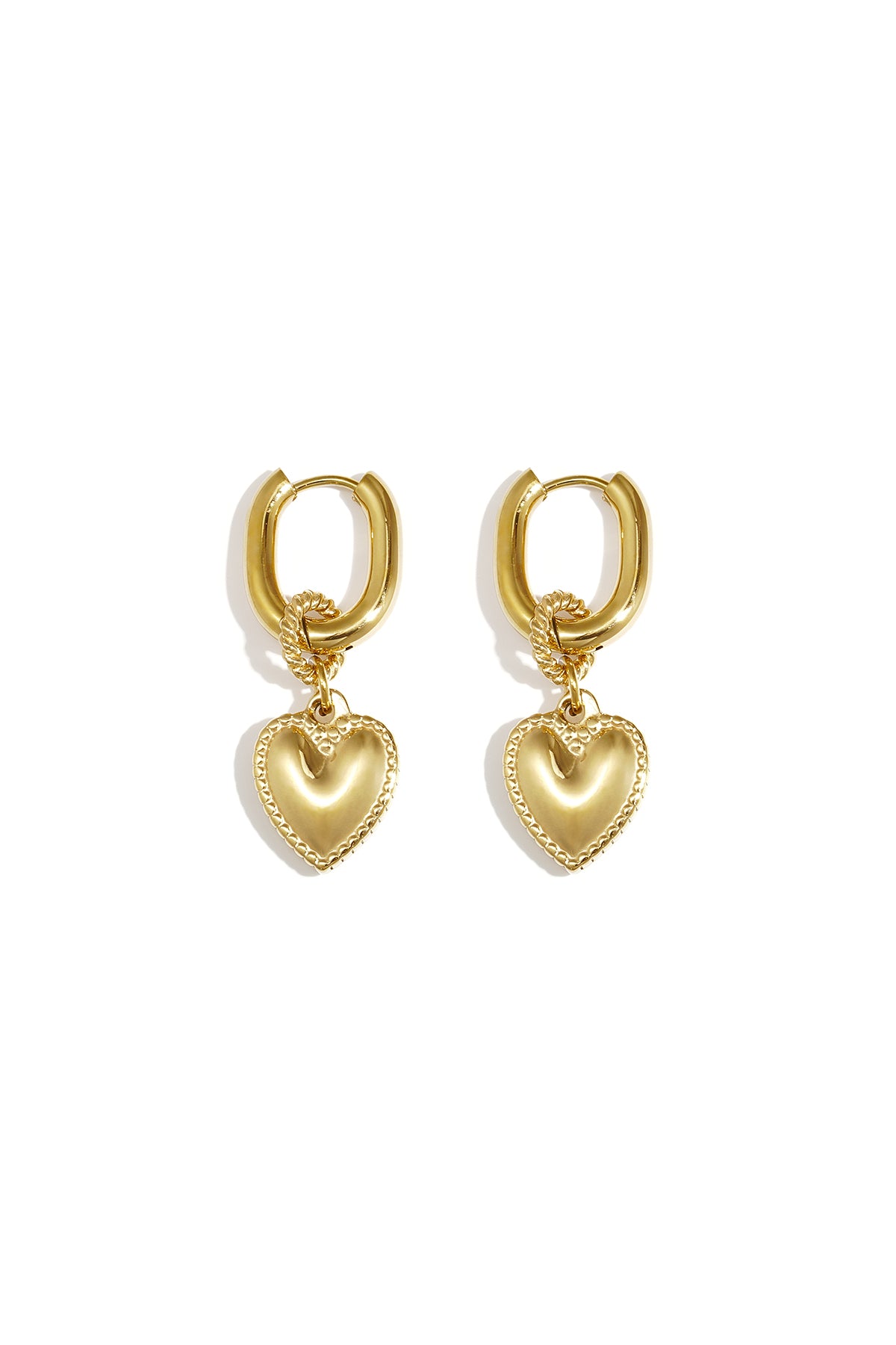 Stainless Steel Drop Earrings Heart Simple Simple Series Women's jewelry