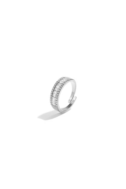 Adjustable statement ring with rhinestones