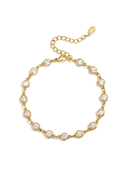 Bracelet with round cubic zirconia stones