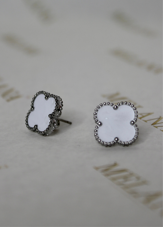 Earrings Elodie White Silver