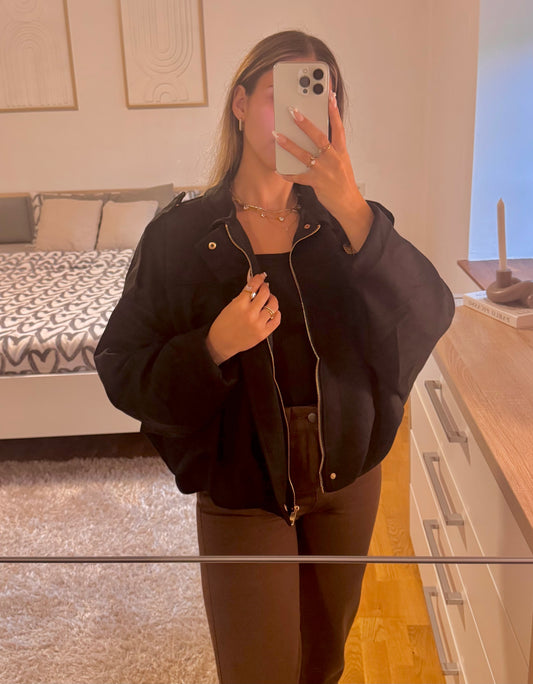 Black Pilot Jacket (Oversize)