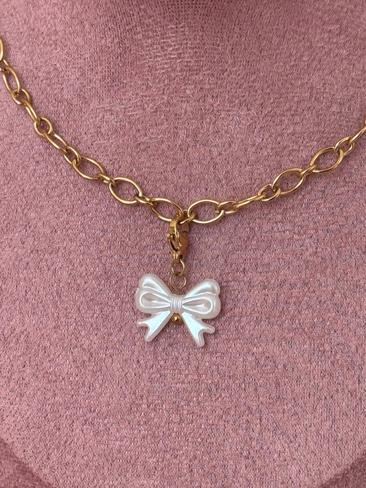 Charm: White Bow
