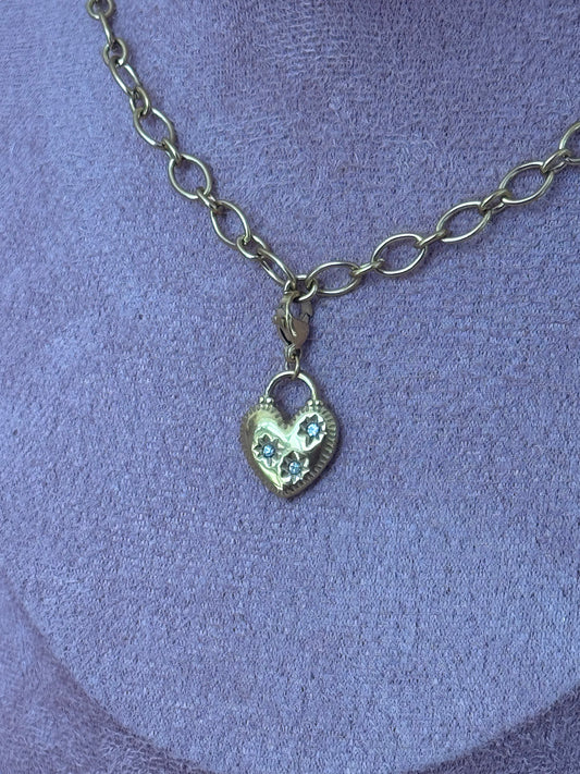 Charm: Heart with Zirconia Stones