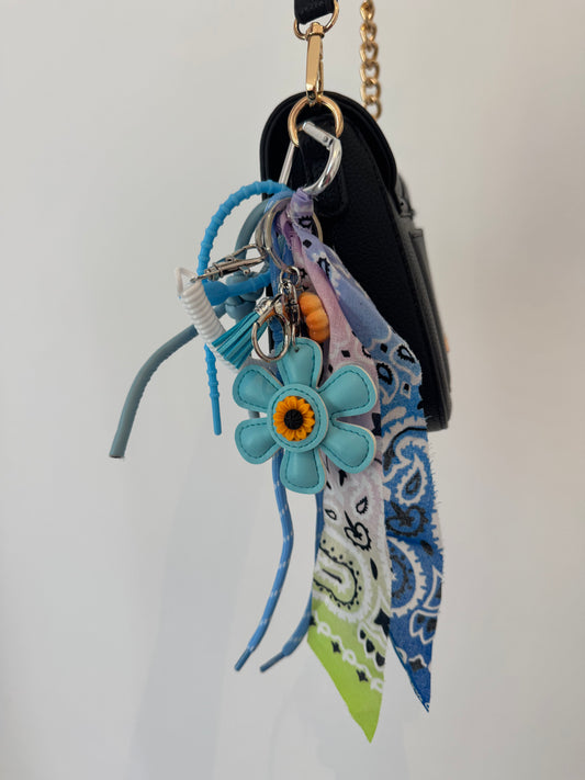 Key Chain Bandanna Blue