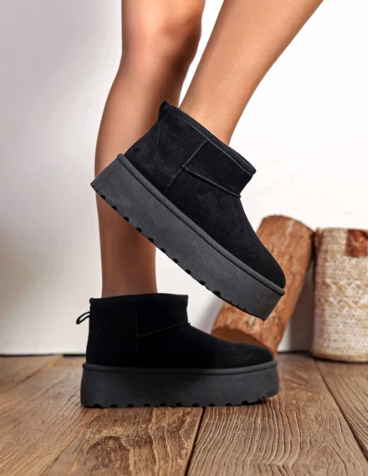 Mini fur-lined boots Black