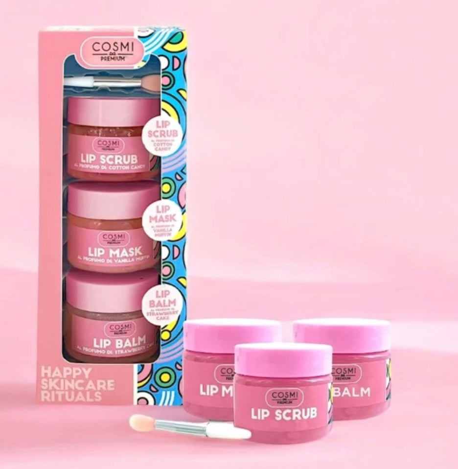 Set Skincare Pour Les Lèvres 4 Pièces Cosmi Premium Candy