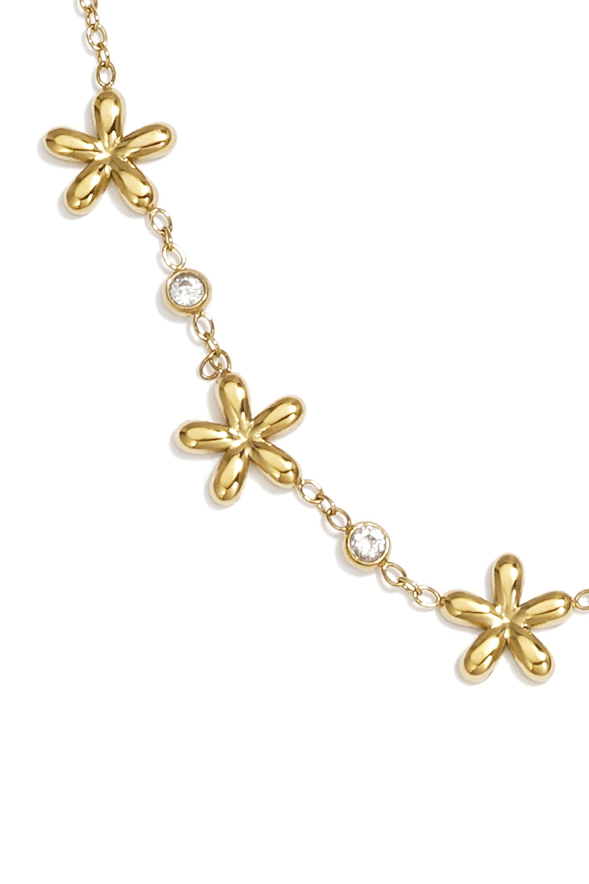 14K Gold Plated Stainless Steel Pendant necklaces Flower Simple Daily Simple Series Women's jewelry