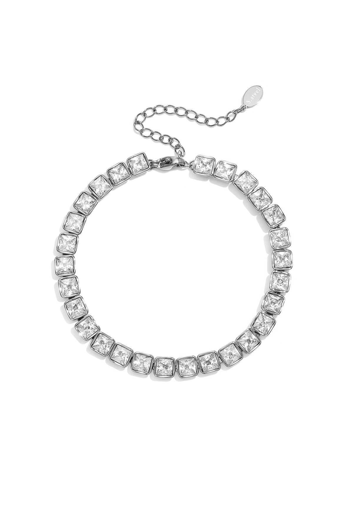 Stainless Steel Beaded Bracelets Rectangle Simple Daily Simple Series Women's jewelry