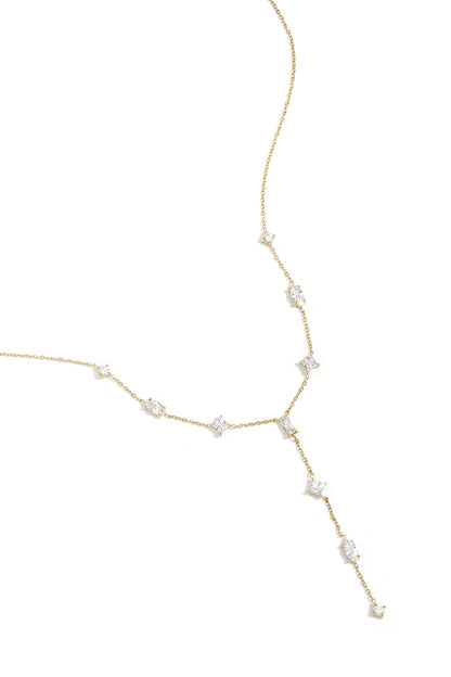 Y-line necklace with stones