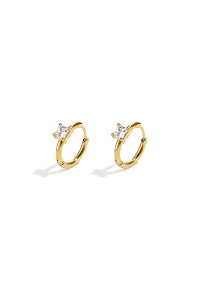 Hoops with square stone