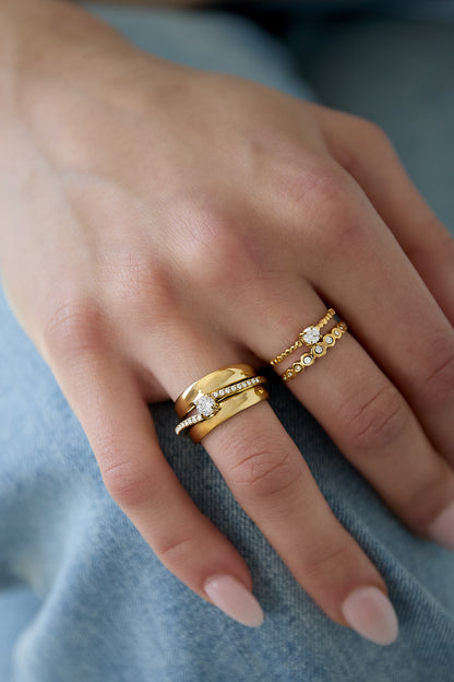 Layered ring with stones