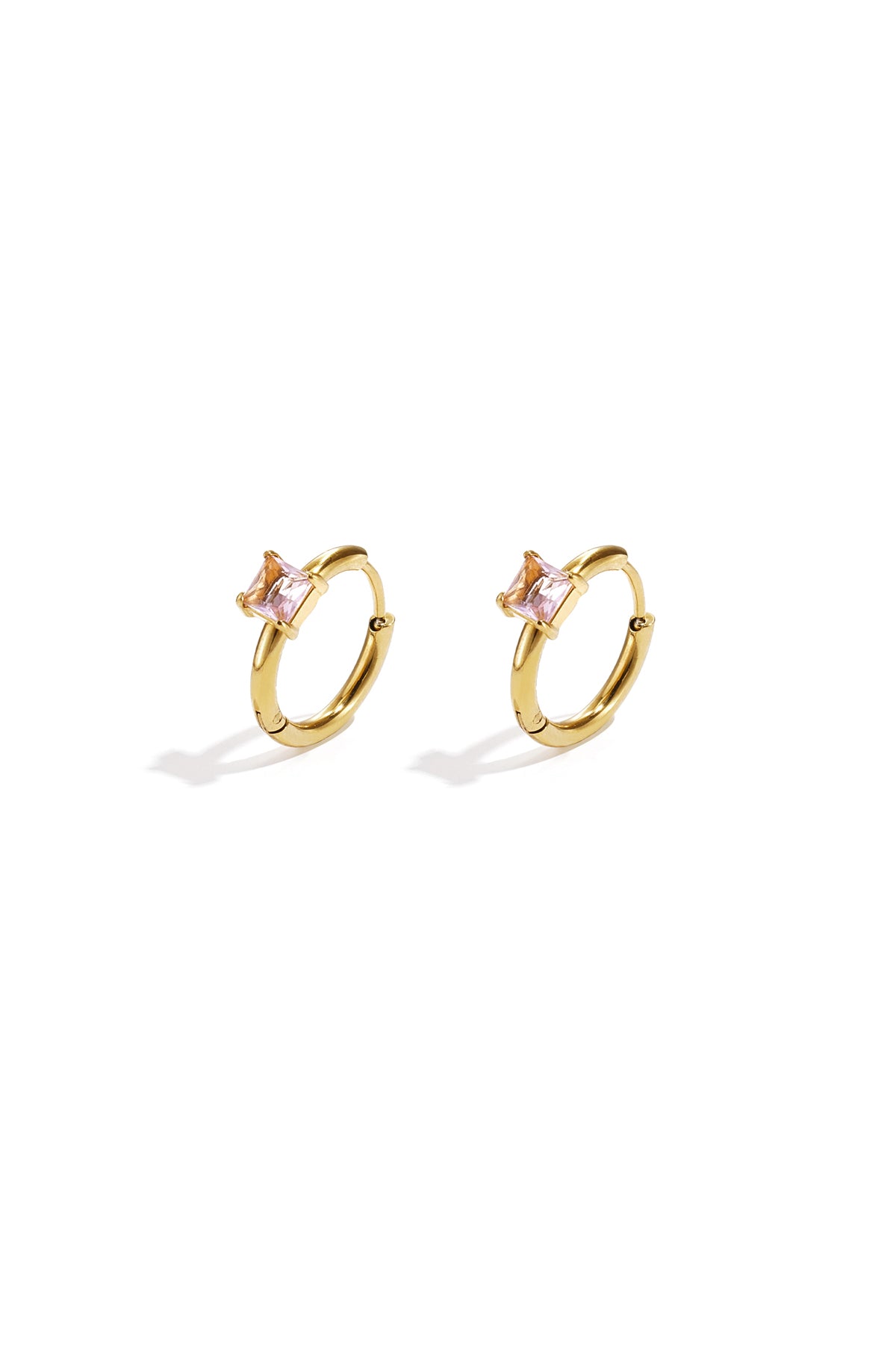 Hoops with square stone