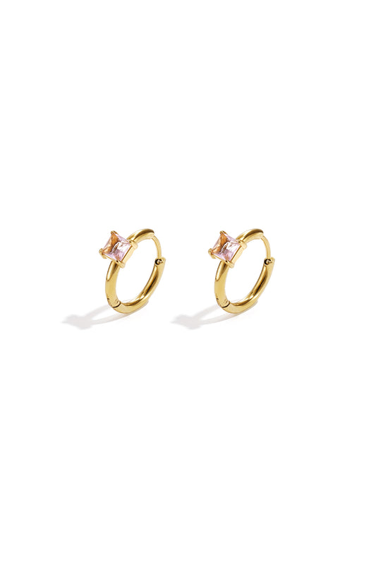 Hoops with square stone