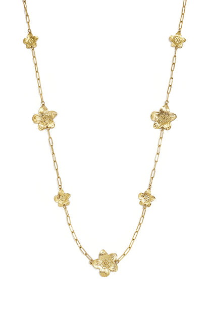 Stainless Steel Long Necklaces Flower Casual Daily Simple Series Women's jewelry