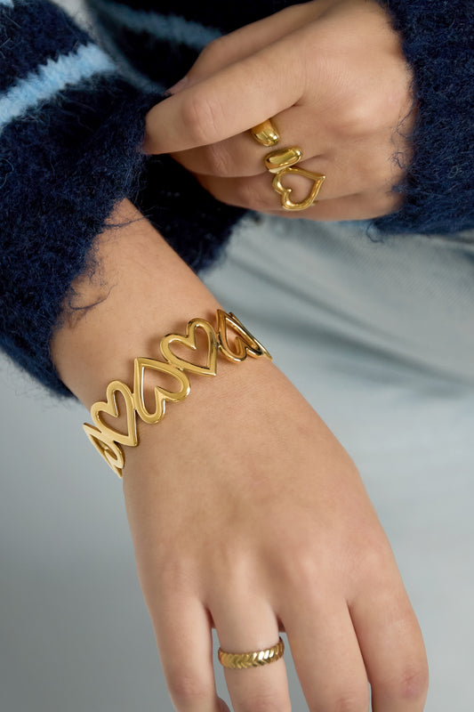 Stainless Steel Cuff Bracelets Heart Casual Daily Simple Series Women's jewelry