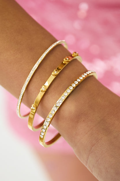 Bangle with row of stones