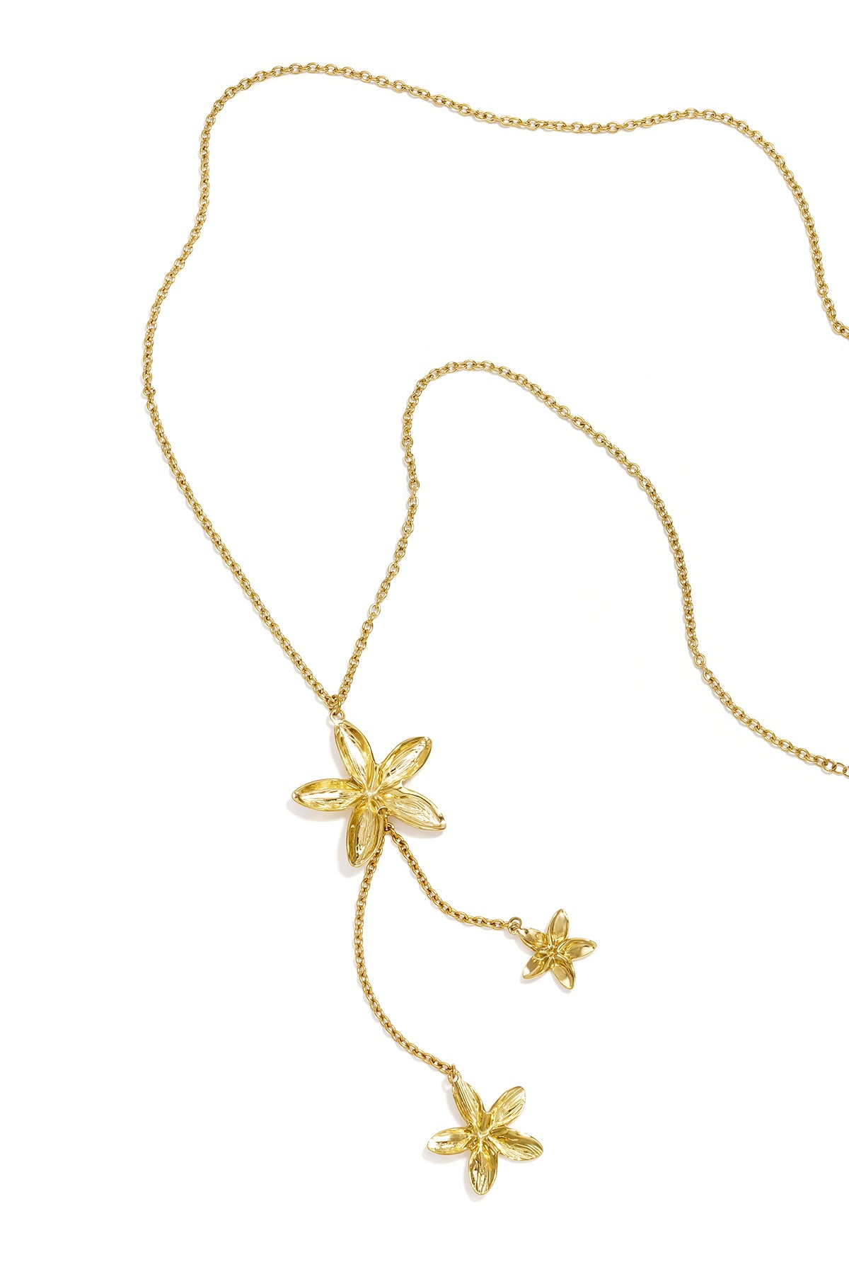 Stainless Steel Long Necklaces Flower Casual Daily Simple Series Women's jewelry