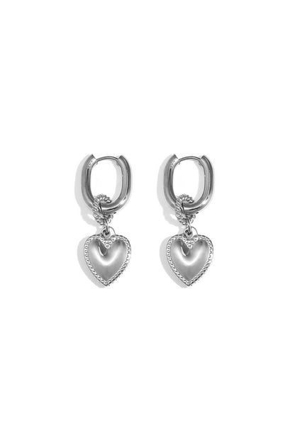 Stainless Steel Drop Earrings Heart Simple Simple Series Women's jewelry
